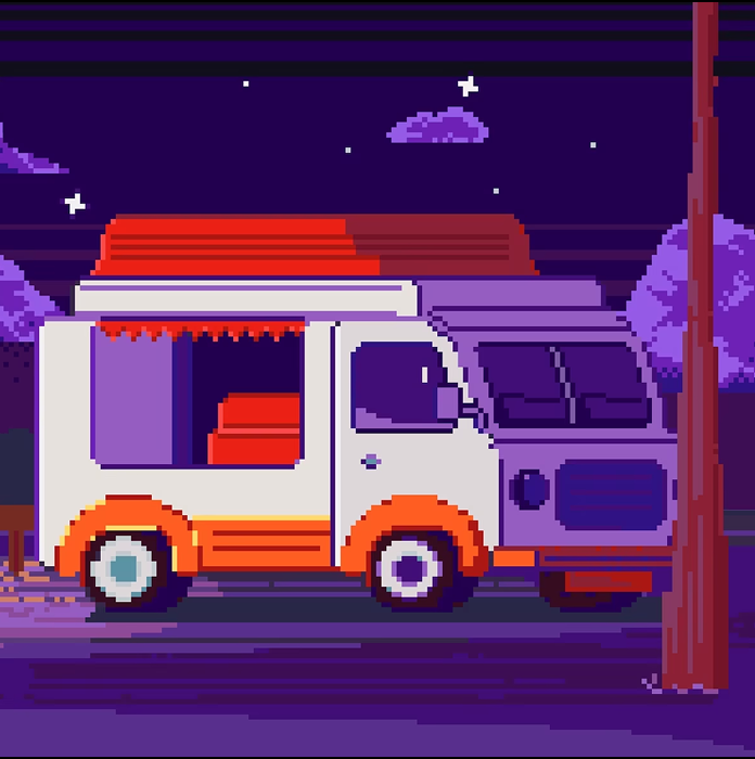 Машина на фоне ночного неба